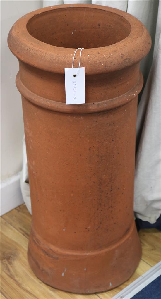 A terracotta chimney pot, H.61cm